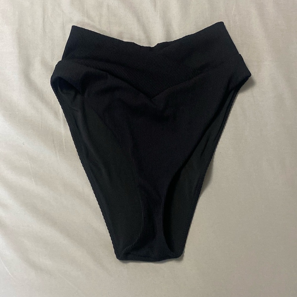 Aerie Ribbed Crossover High Cut Cheeky Bikini Bottom